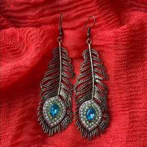 Peacock Feather Design Earrings